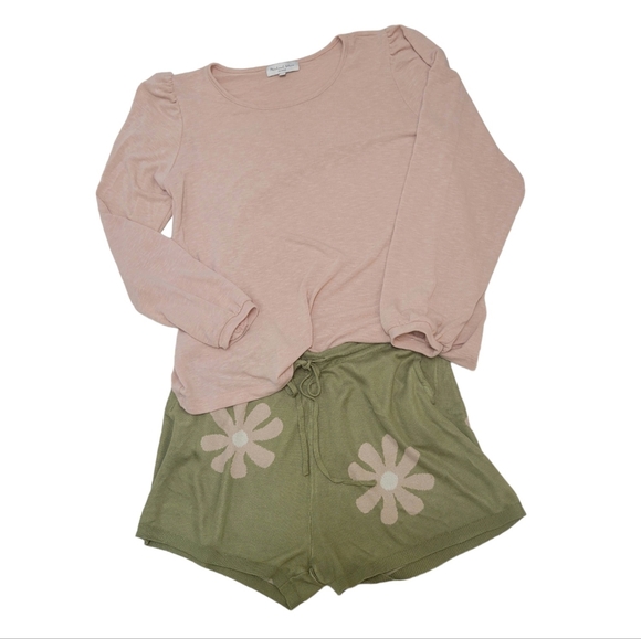 Ekouaer Knit Daisy Pajama Shorts Lounge Wear Size Large - Picture 7 of 7